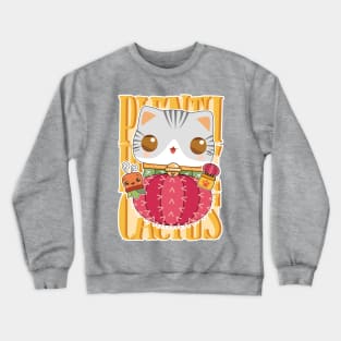 Moon Cactus Cat Crewneck Sweatshirt